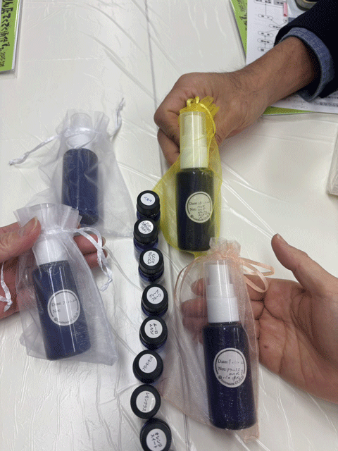 良質の睡眠を整える睡眠講座とリラックスアロマスプレー作り　三重県熊野市向井ふとん店