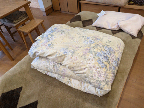 羽毛肌布団リフォーム仕立替え事例　三重県熊野市向井ふとん店