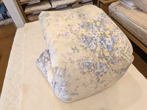 羽毛布団リフォーム仕立替え事例　三重県熊野市向井ふとん店