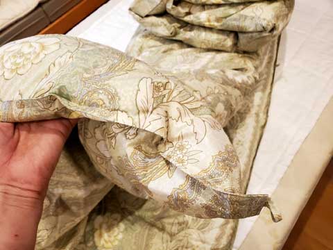 ダブル羽毛布団の作り替えリフォーム　三重県熊野市向井ふとん店