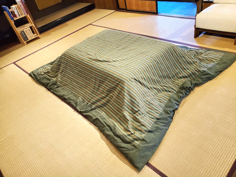 和歌山県新宮市からご注文、使わない掛け布団を打ち直して市木木綿こたつ布団