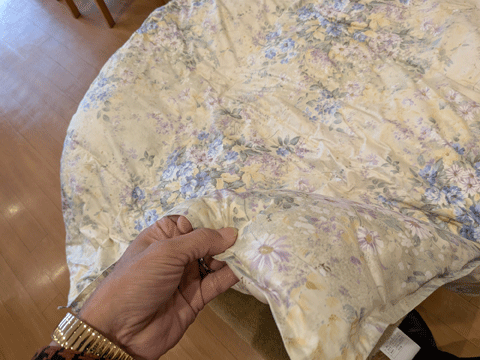 羽毛肌布団（ダウンケット）仕立替えリフォーム事例　三重県熊野市向井ふとん店
